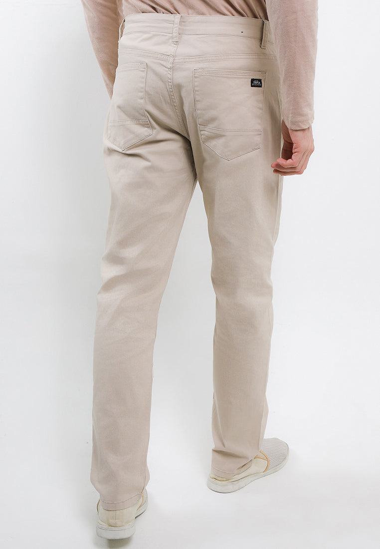 TRIPLE Celana Basic Stretch Regular Slim (304 858 CRM) - Cream