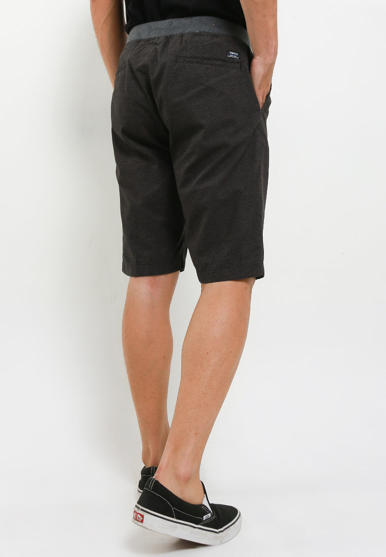 TRIPLE Celana Pendek Chinos Stretch (335 848 DGR)- Dark Grey