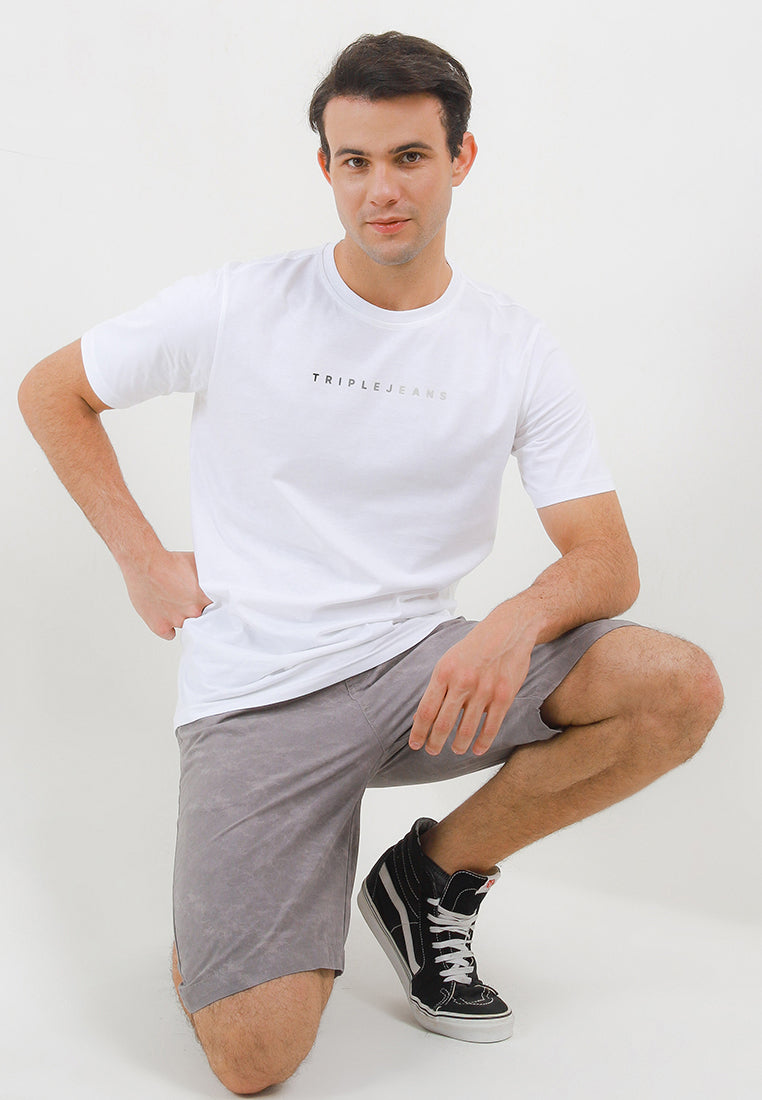 TRIPLE Celana Pendek Chinos Stretch (347 848 LGR)- Light Grey