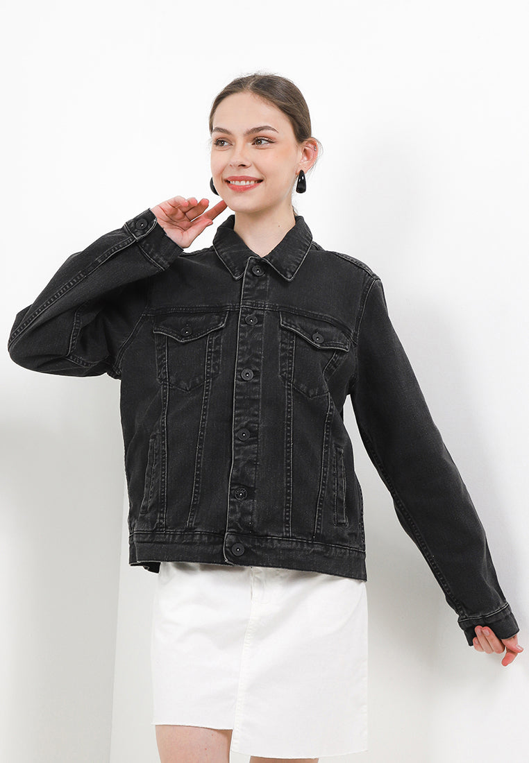 TRIPLE Jaket Denim Regular Slim - JK DNM 555 04 BWB