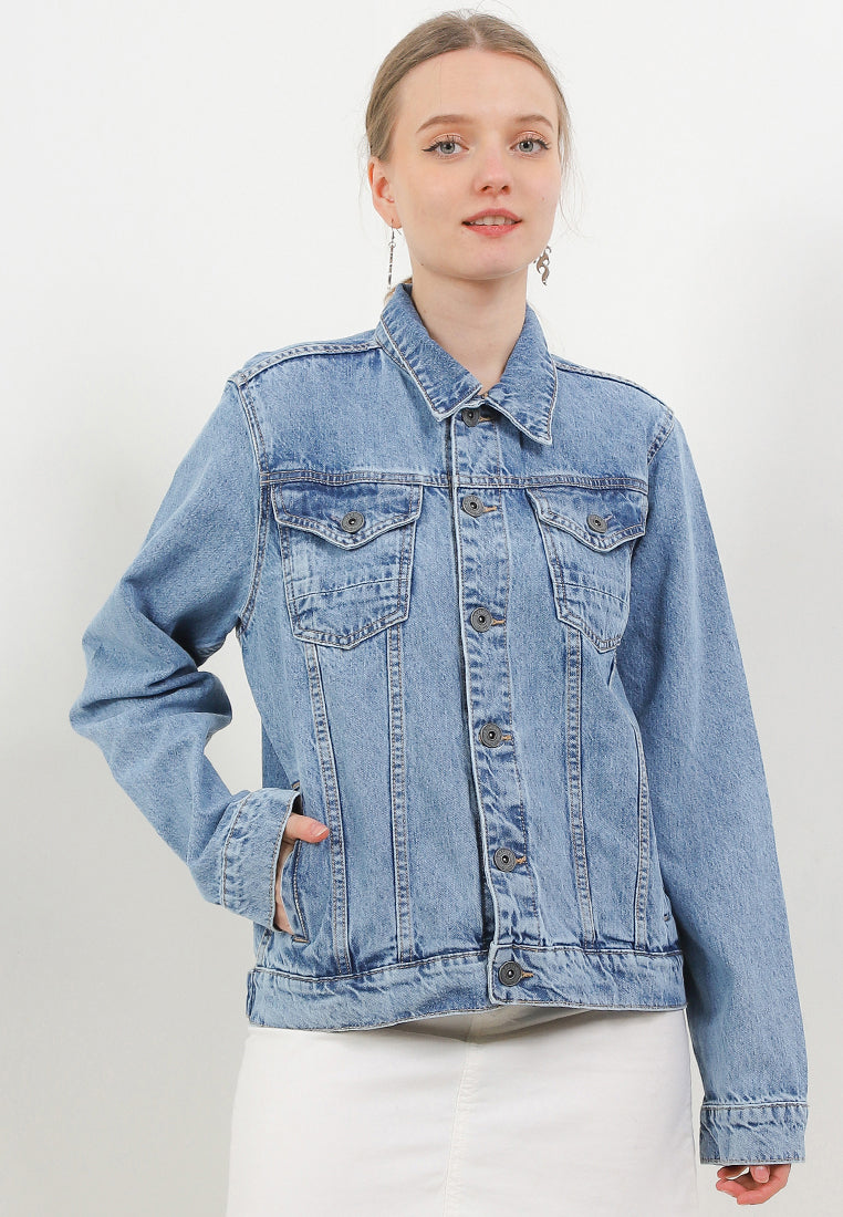 TRIPLE Jaket Denim Regular Slim - JK DNM 555 05 BWD
