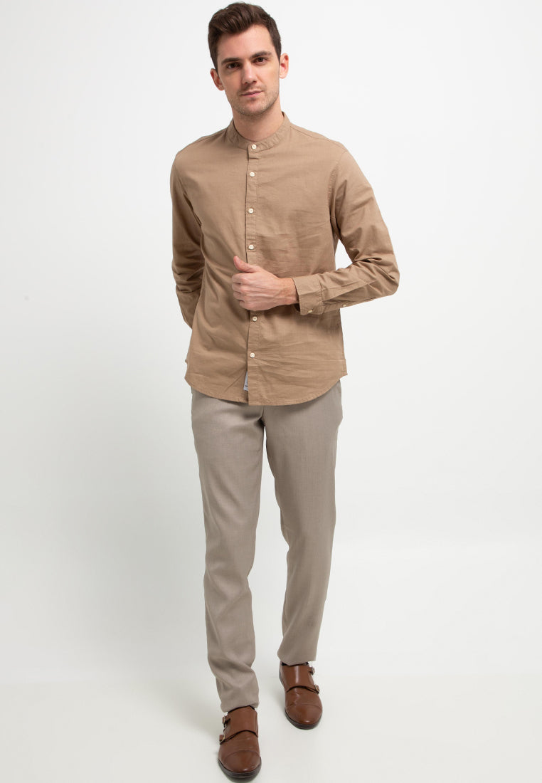 Kemeja Lengan Panjang Slim Fit | LS MC 448 - Khaki