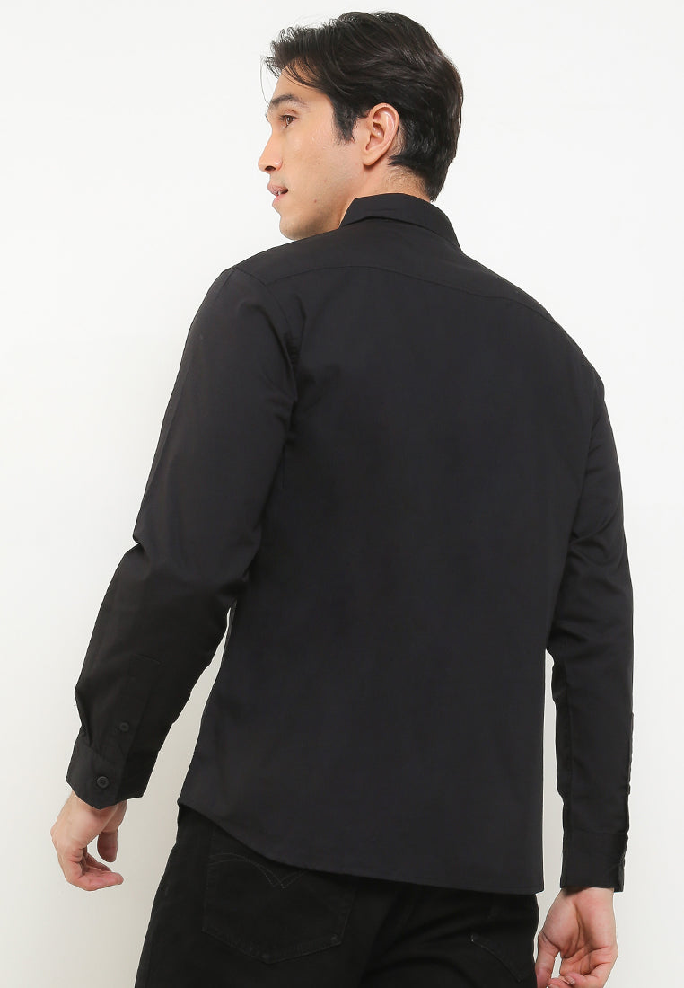 Kemeja Lengan Panjang Slim Fit | LS 187 01 - Black