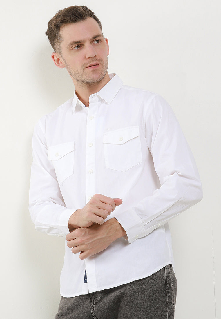Kemeja Lengan Panjang Slim Fit | LS 187 01 - WHT