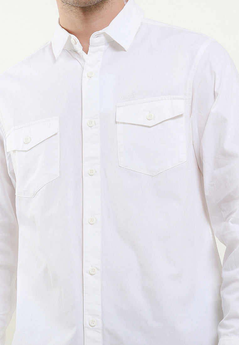 Kemeja Lengan Panjang Slim Fit | LS 187 01 - WHT