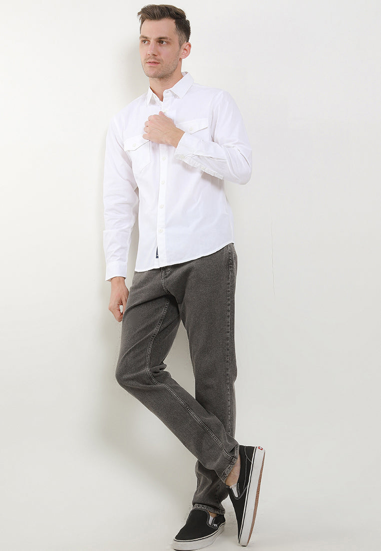 Kemeja Lengan Panjang Slim Fit | LS 187 01 - WHT
