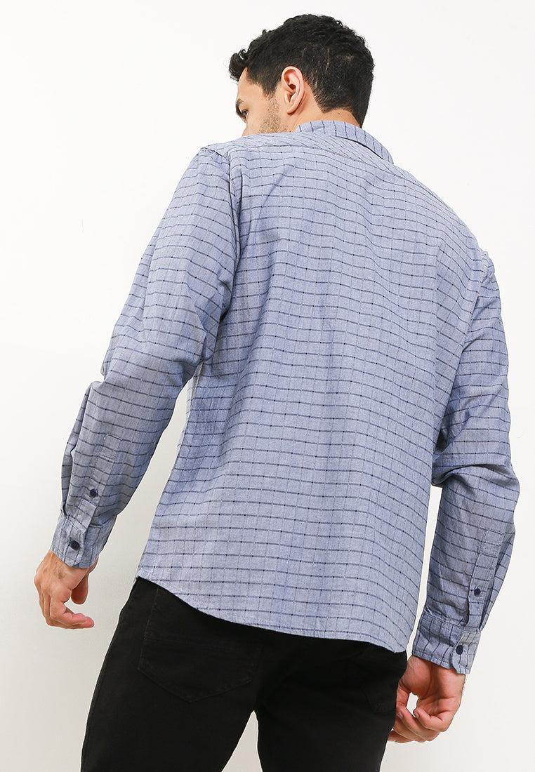 Kemeja Lengan Panjang Slim Fit | LS 500- Navy