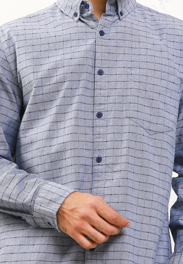Kemeja Lengan Panjang Slim Fit | LS 500- Navy