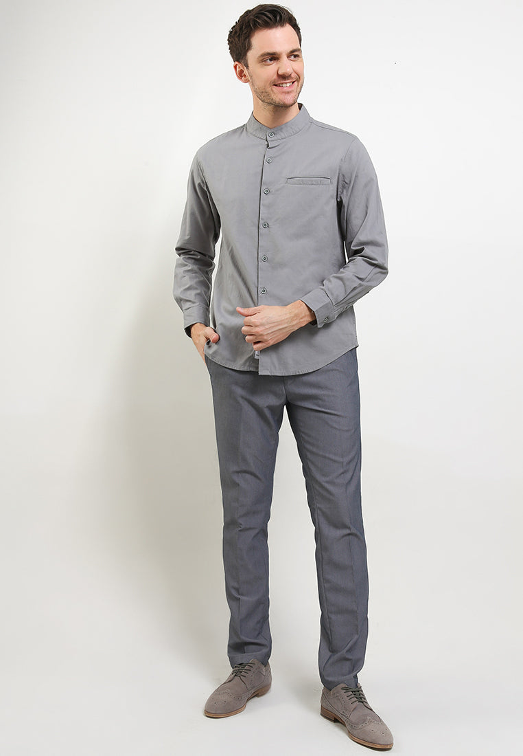 Kemeja Lengan Panjang Slim Fit | LS MC 501 - Grey