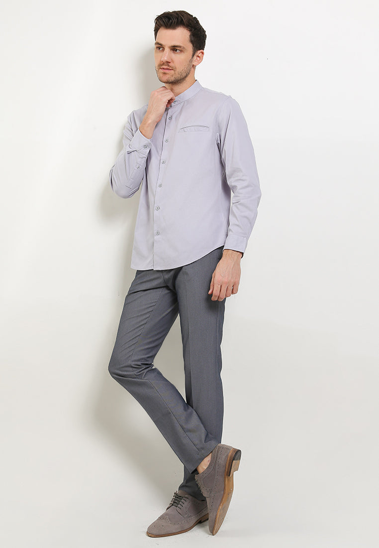 Kemeja Lengan Panjang Slim Fit | LS MC 501 - Light Grey