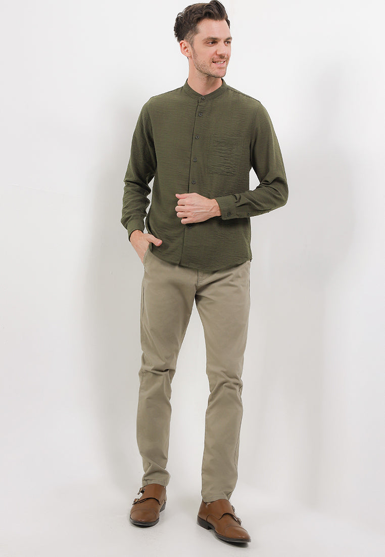 Kemeja Lengan Panjang Slim Fit | LS MC 540 - Olive