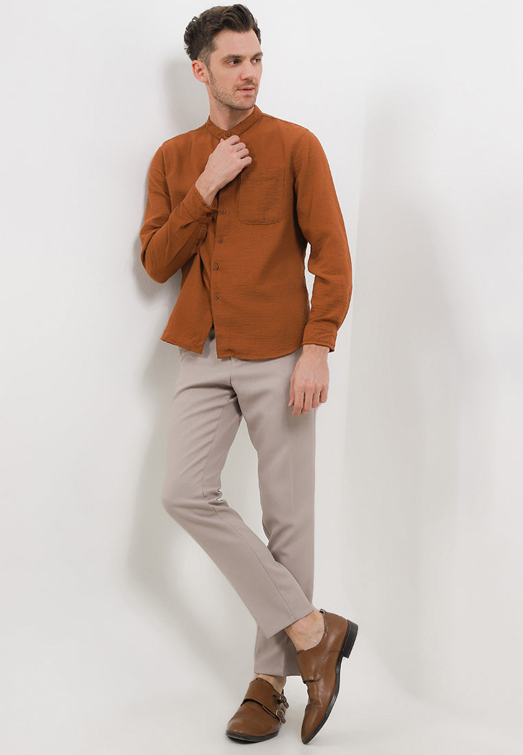 Kemeja Lengan Panjang Slim Fit | LS MC 540 - Terracotta