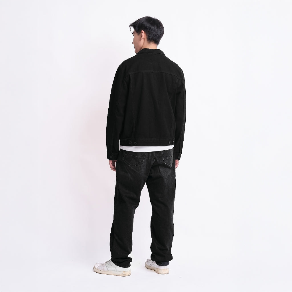 TRIPLE Jaket Denim Slim Fit (JK DNM 555 04 GW)- Hitam Pekat