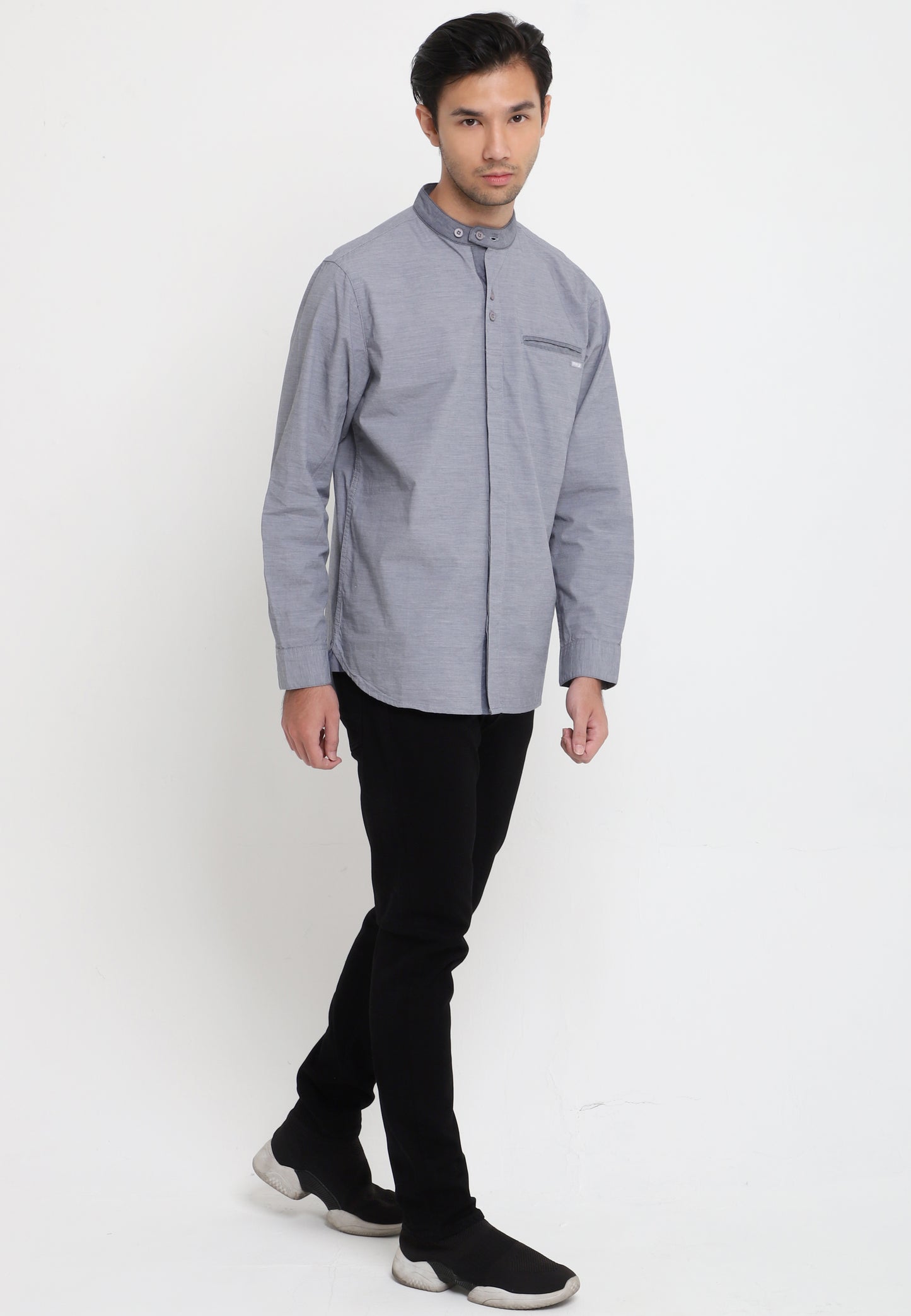 Kemeja Koko Lengan Panjang Regular Fit | LS KK 07 - Light Grey
