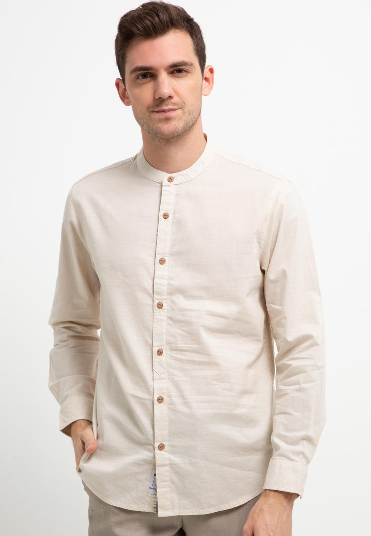 Kemeja Lengan Panjang Slim Fit | LS MC 448 - Cream