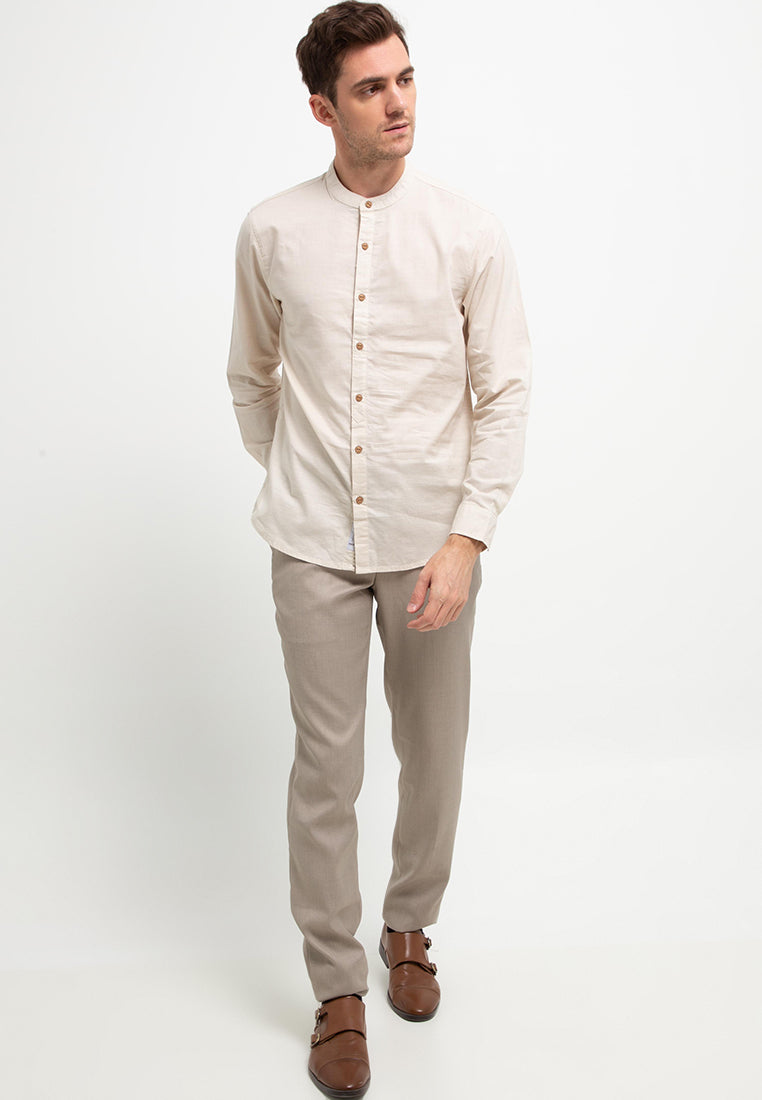 Kemeja Lengan Panjang Slim Fit | LS MC 448 - Cream