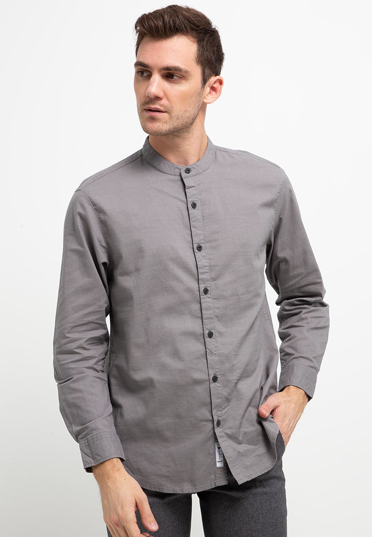 Kemeja Lengan Panjang Slim Fit | LS MC 448 - Light Grey