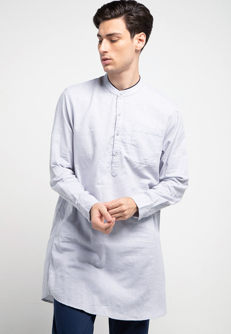 Kemeja Koko Lengan Panjang Regular Fit | LS KK 420 - Light Grey