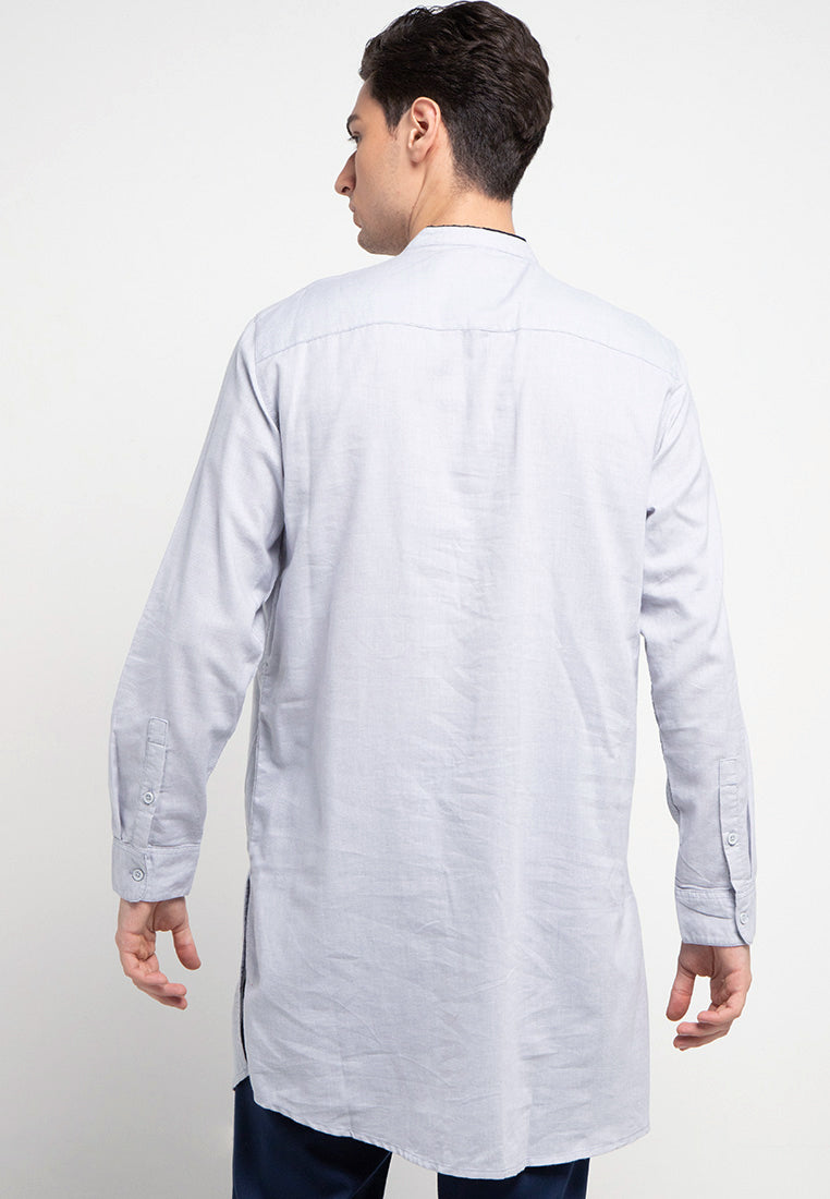 Kemeja Koko Lengan Panjang Regular Fit | LS KK 420 - Light Grey