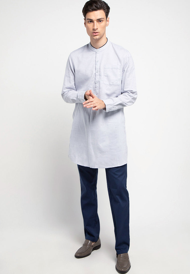 Kemeja Koko Lengan Panjang Regular Fit | LS KK 420 - Light Grey