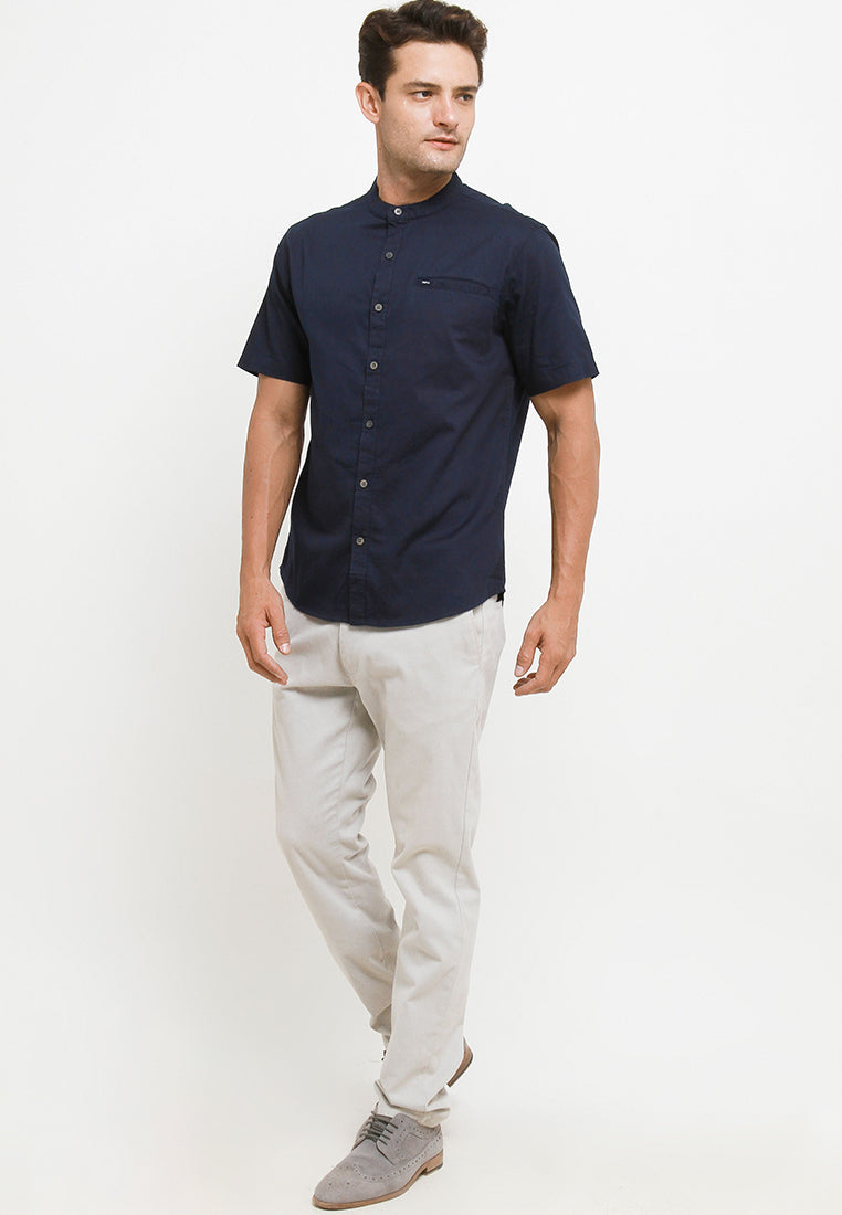 Kemeja Lengan Pendek Slim Fit | SS MC 415 - Navy