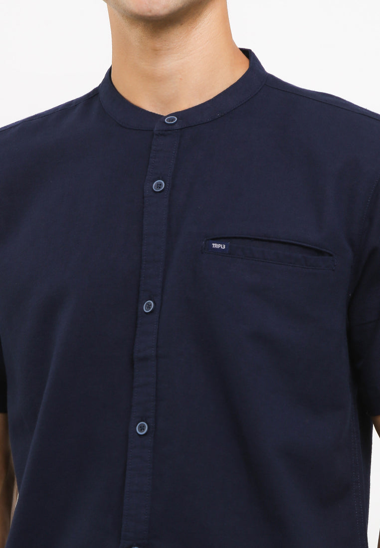 Kemeja Lengan Pendek Slim Fit | SS MC 473 - Navy