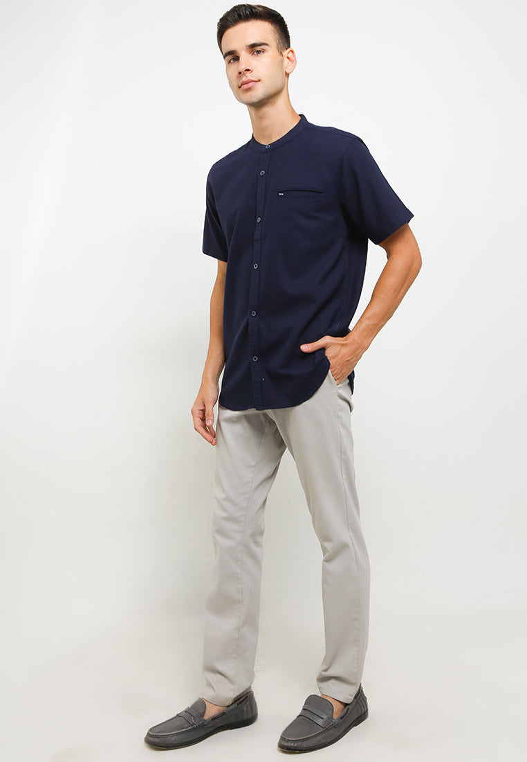 Kemeja Lengan Pendek Slim Fit | SS MC 473 - Navy