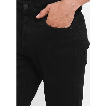 TRIPLE Celana Jeans Reguler Slim Super Black Stretch