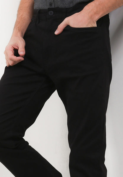 TRIPLE Celana Basic Stretch Regular Slim (304 858 BLK) - Black