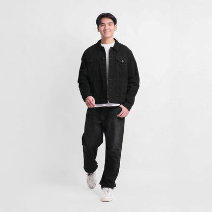 TRIPLE Jaket Denim Reguler Slim (JK DNM 555 04 GW)- Hitam Pekat