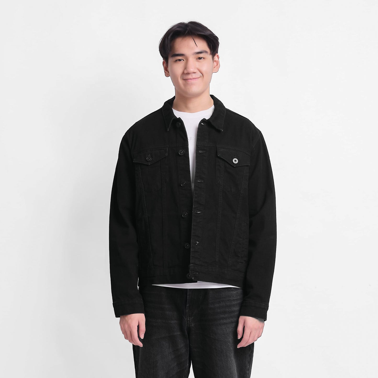 TRIPLE Jaket Denim Reguler Slim (JK DNM 555 04 GW)- Hitam Pekat