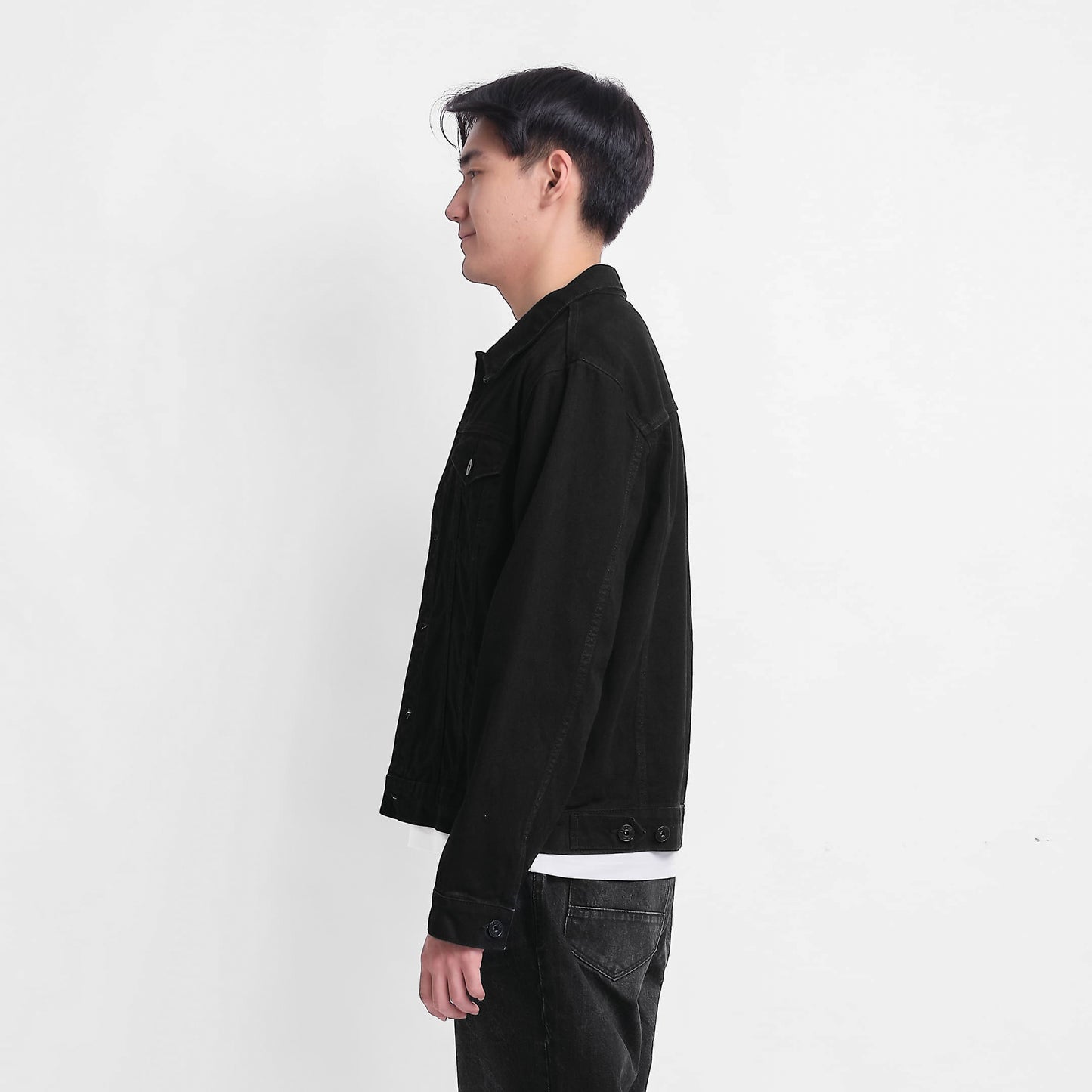 TRIPLE Jaket Denim Reguler Slim (JK DNM 555 04 GW)- Hitam Pekat