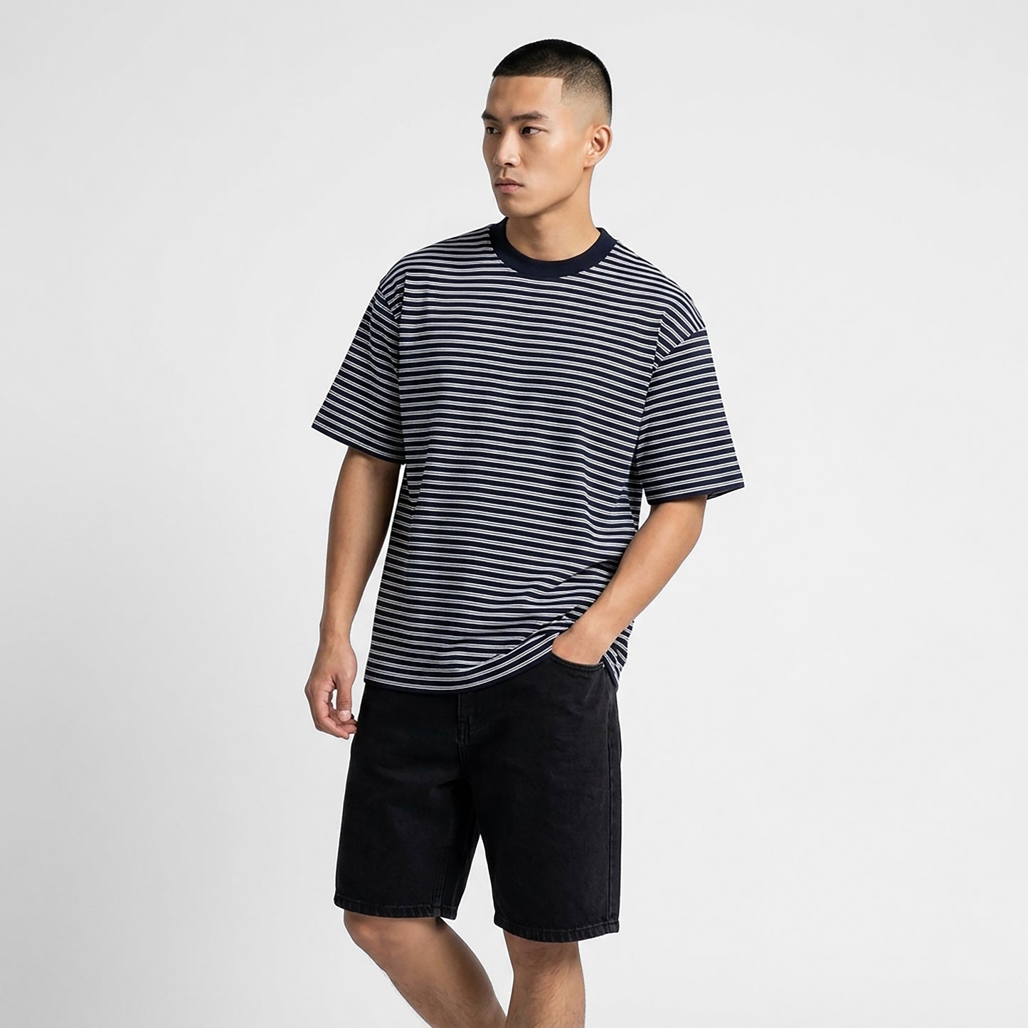 TRIPLE Stripe Boxy Tee (YSS 001)