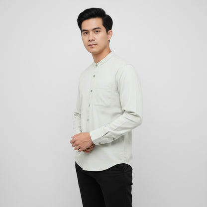 TRIPLE Kemeja Mandarin Panjang Slim Fit (LS MC 543)