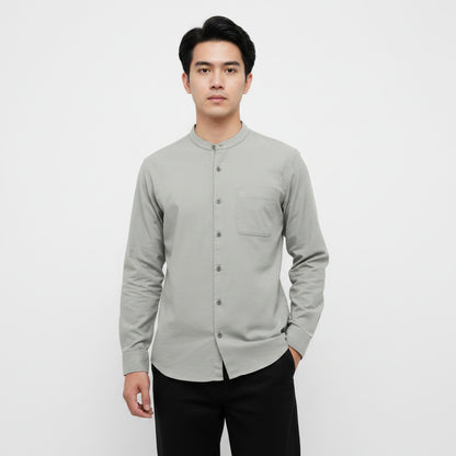 TRIPLE Kemeja Mandarin Panjang Slim Fit (LS MC 543)