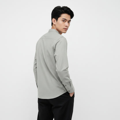 TRIPLE Kemeja Mandarin Panjang Slim Fit (LS MC 543)