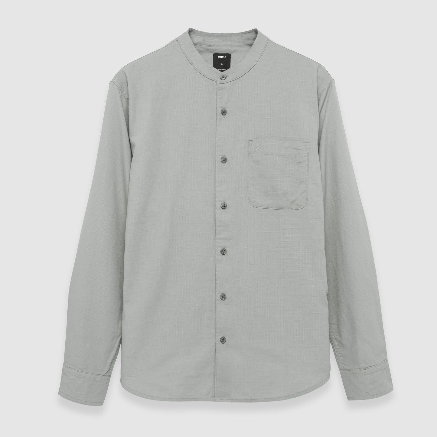 TRIPLE Kemeja Mandarin Panjang Slim Fit (LS MC 543)