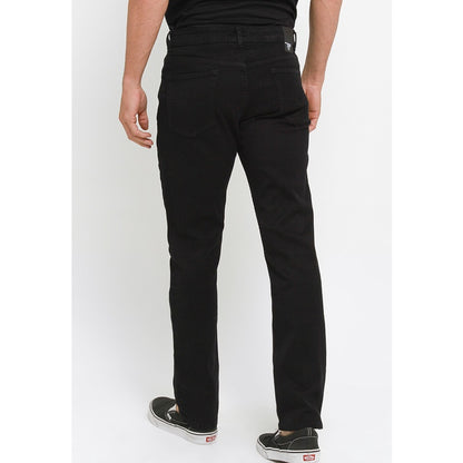 TRIPLE Celana Jeans Reguler Slim Super Black Stretch