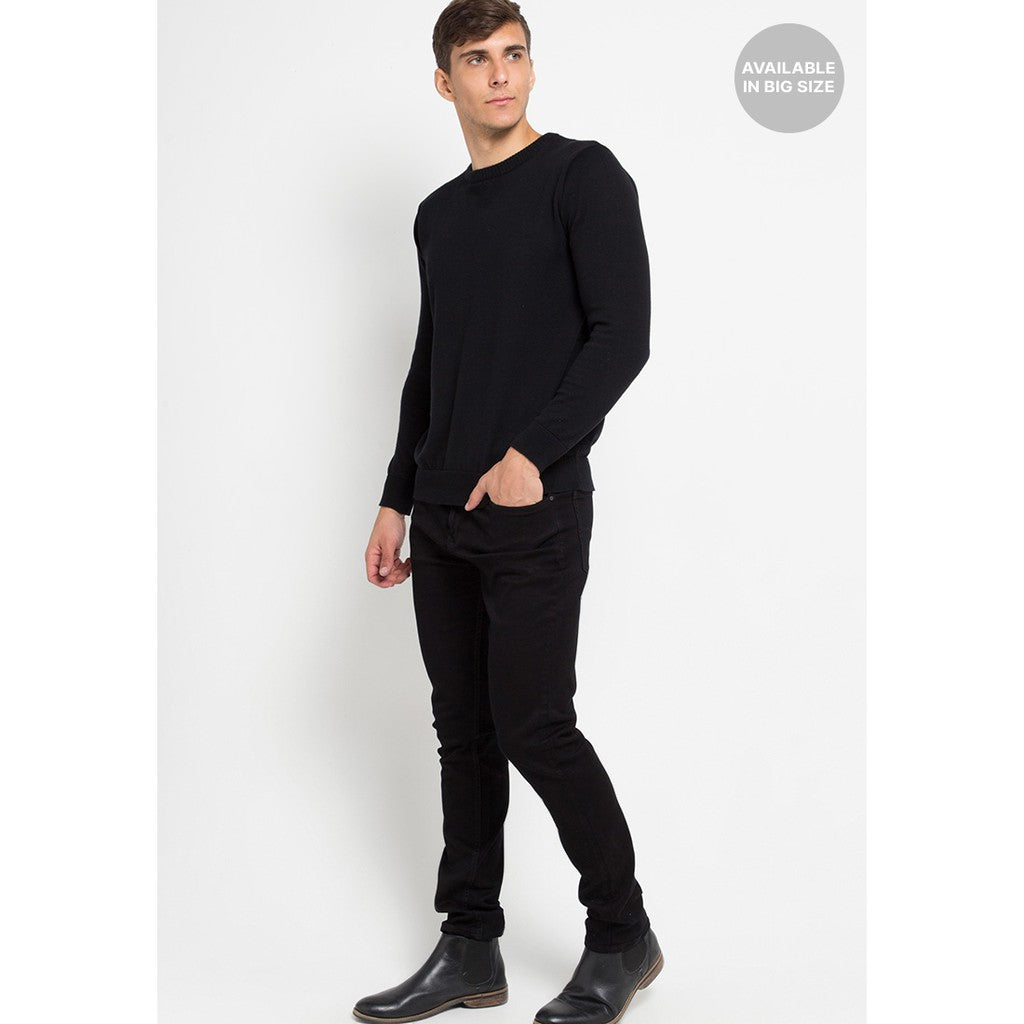 TRIPLE Celana Jeans Regular Slim Super Black Non Stretch (264ZZ 858 23-Super Big Size)