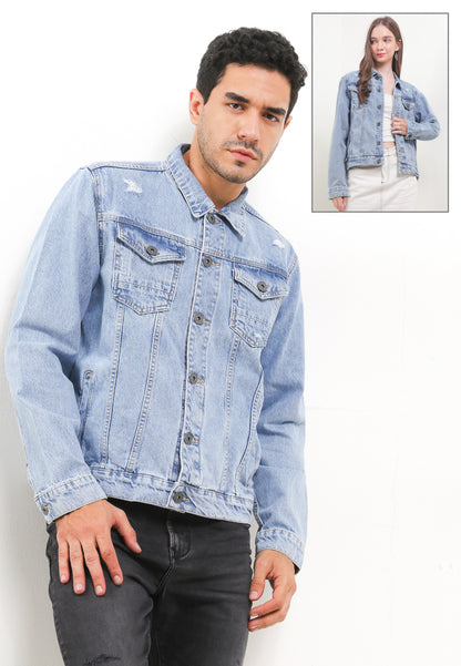 TRIPLE Jaket Denim Regular Slim - JK DNM 555 05 BWF