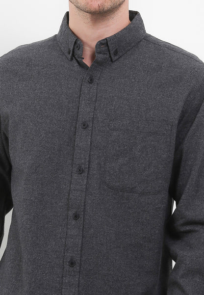 Kemeja Flanel Lengan Panjang Slim Fit | LS 530 - Dark Grey