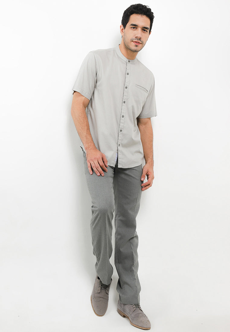 Kemeja Lengan Pendek Slim Fit | SS MC 415 - Grey