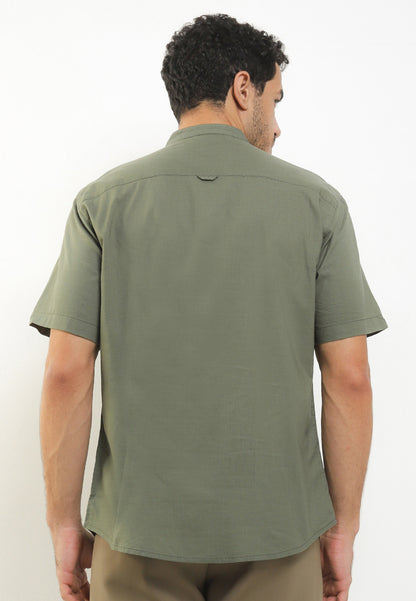 Kemeja Lengan Pendek Slim Fit | SS MC 448 - Olive