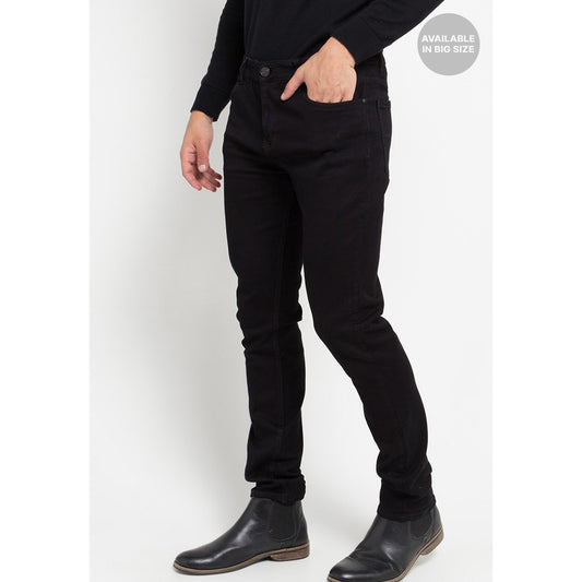 TRIPLE Celana Jeans Regular Slim Super Black Non Stretch (264ZZ 858 23-Super Big Size)