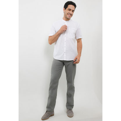 TRIPLE Kemeja Mandarin Pendek Reguler Fit (SS MC 558)