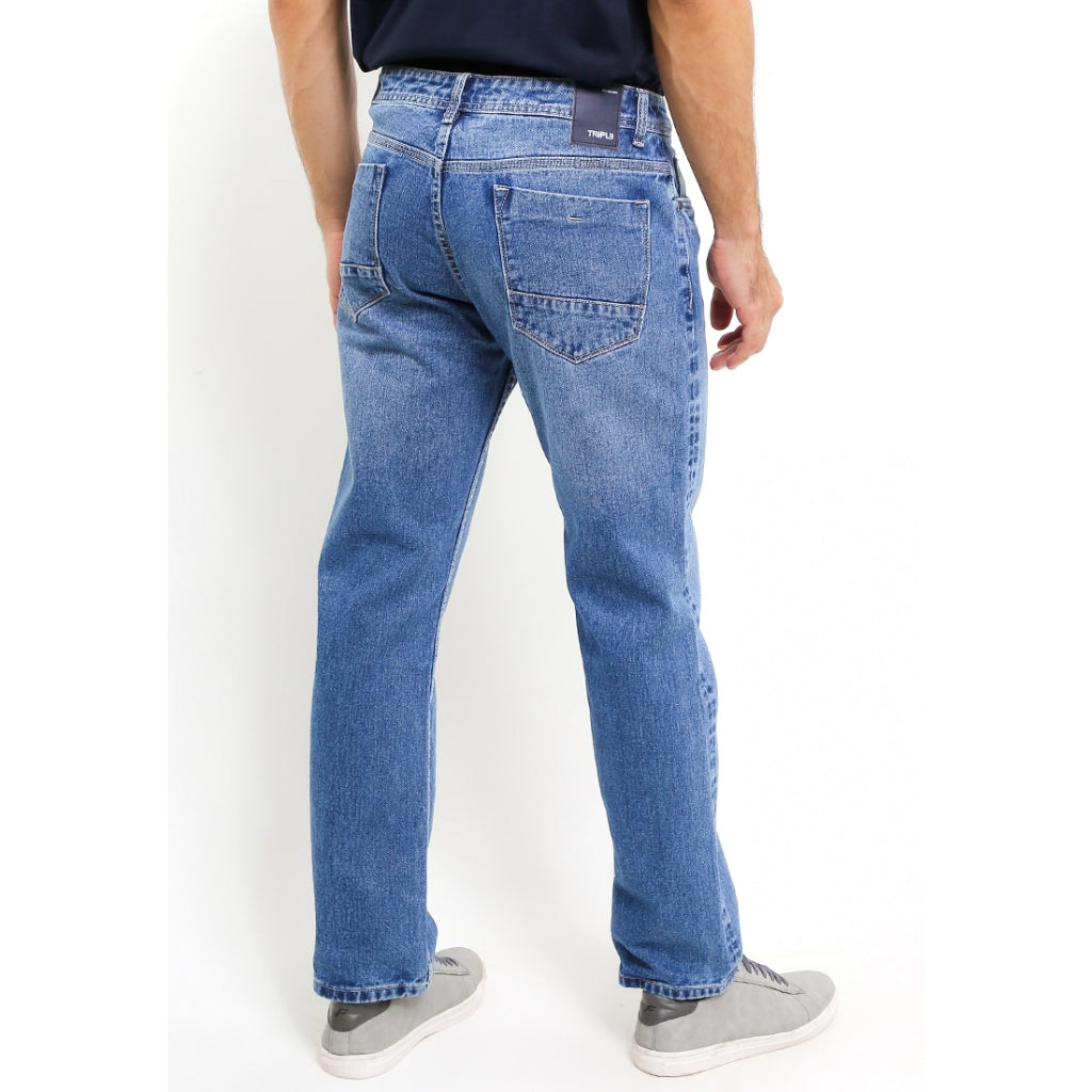 TRIPLE Celana Jeans Regular Fit Medium Wash Non Stretch (191 888 05 BWC)