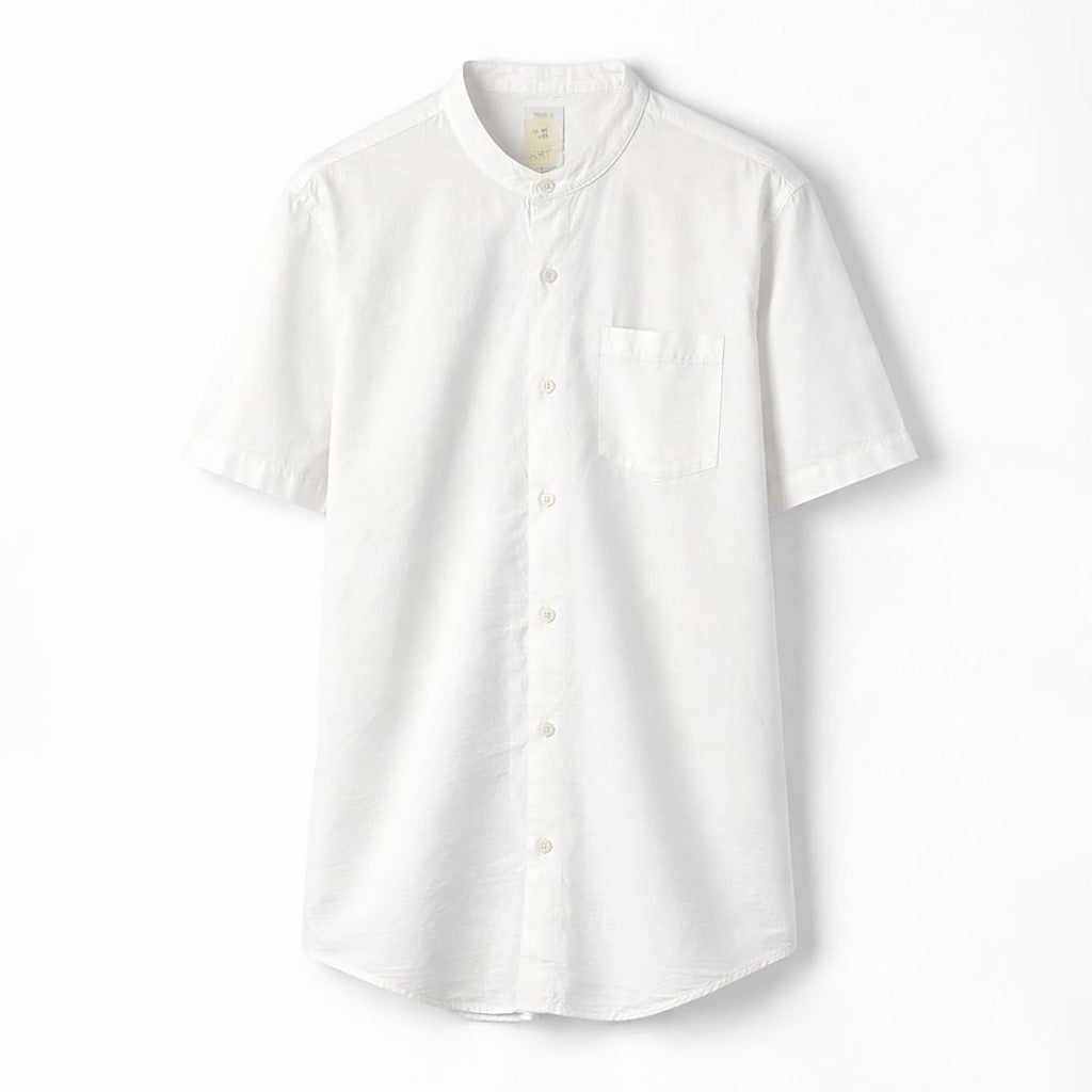 TRIPLE Kemeja Mandarin Pendek Reguler Fit (SS MC 558)