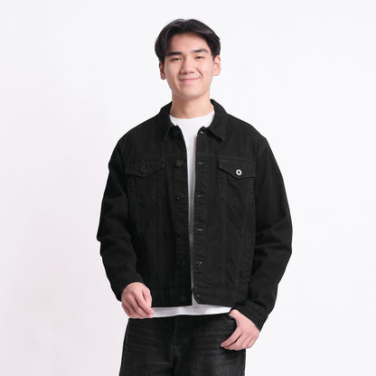 TRIPLE Jaket Denim Slim Fit (JK DNM 555 04 GW)- Hitam Pekat