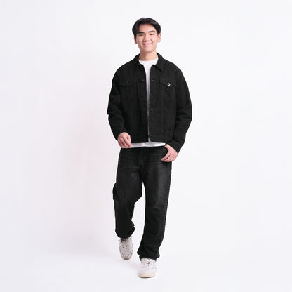 TRIPLE Jaket Denim Slim Fit (JK DNM 555 04 GW)- Hitam Pekat