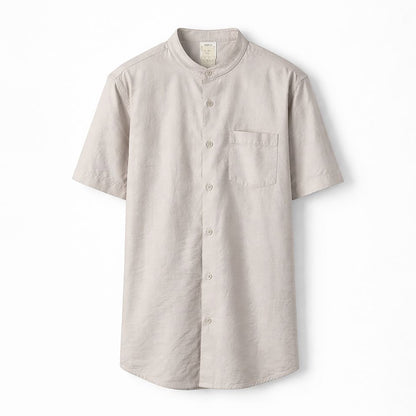 TRIPLE Kemeja Mandarin Pendek Reguler Fit (SS MC 558)